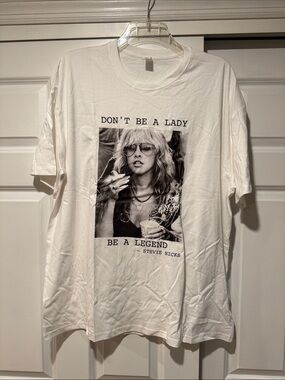 Stevie Nicks White Graphic Tee - "Don't Be a Lady"